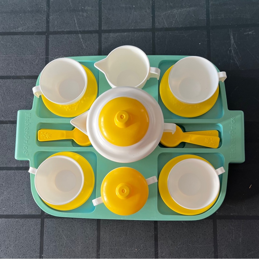 Vintage Fisher-Price Complete Tea Set.